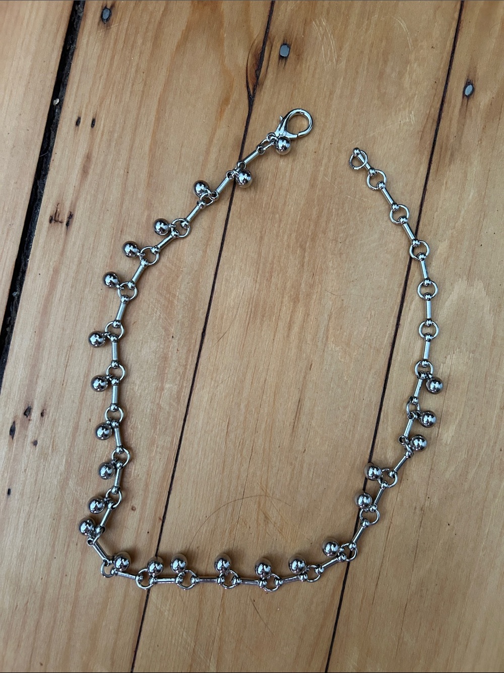 Silver Ball Link Necklace - Silver